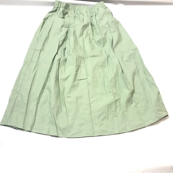 Dazy Womens Top Maxi Skirt 2 Piece Set Size M Flare Button Down Green Collared - Picture 6 of 7